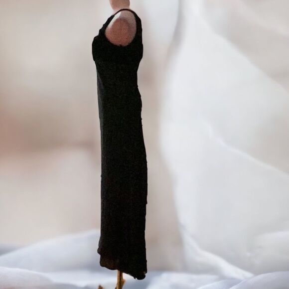 BETSY & ADAM EVENING WEAR LONG DRESS BLACK EMBROIDERY DETAIL FORMAL PROM PARTY - Picture 8 of 10